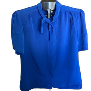 Vintage 80s Ann Chabrol Secretary Librarian Anchorman Womens Blouse Size 14